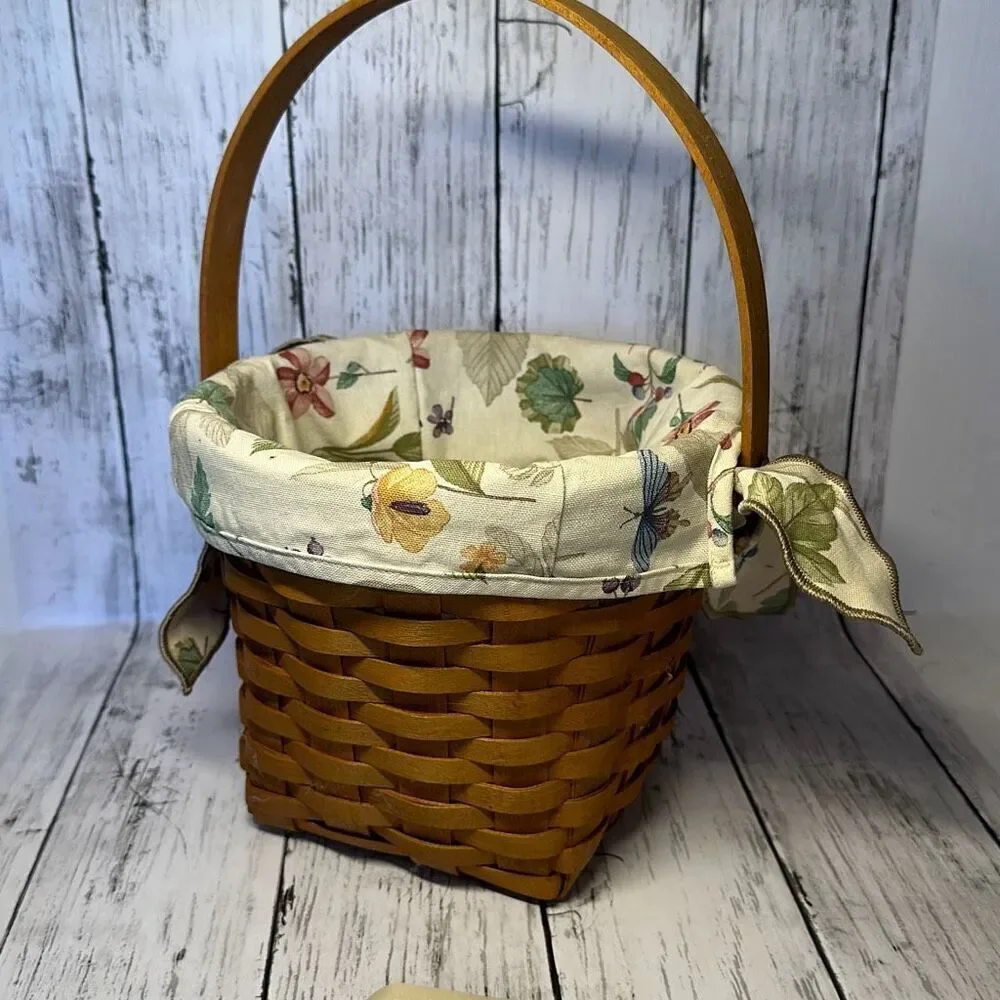 Longaberger 2000 Classic Basket‎ Combo 7” Diameter Swing Handle Liner